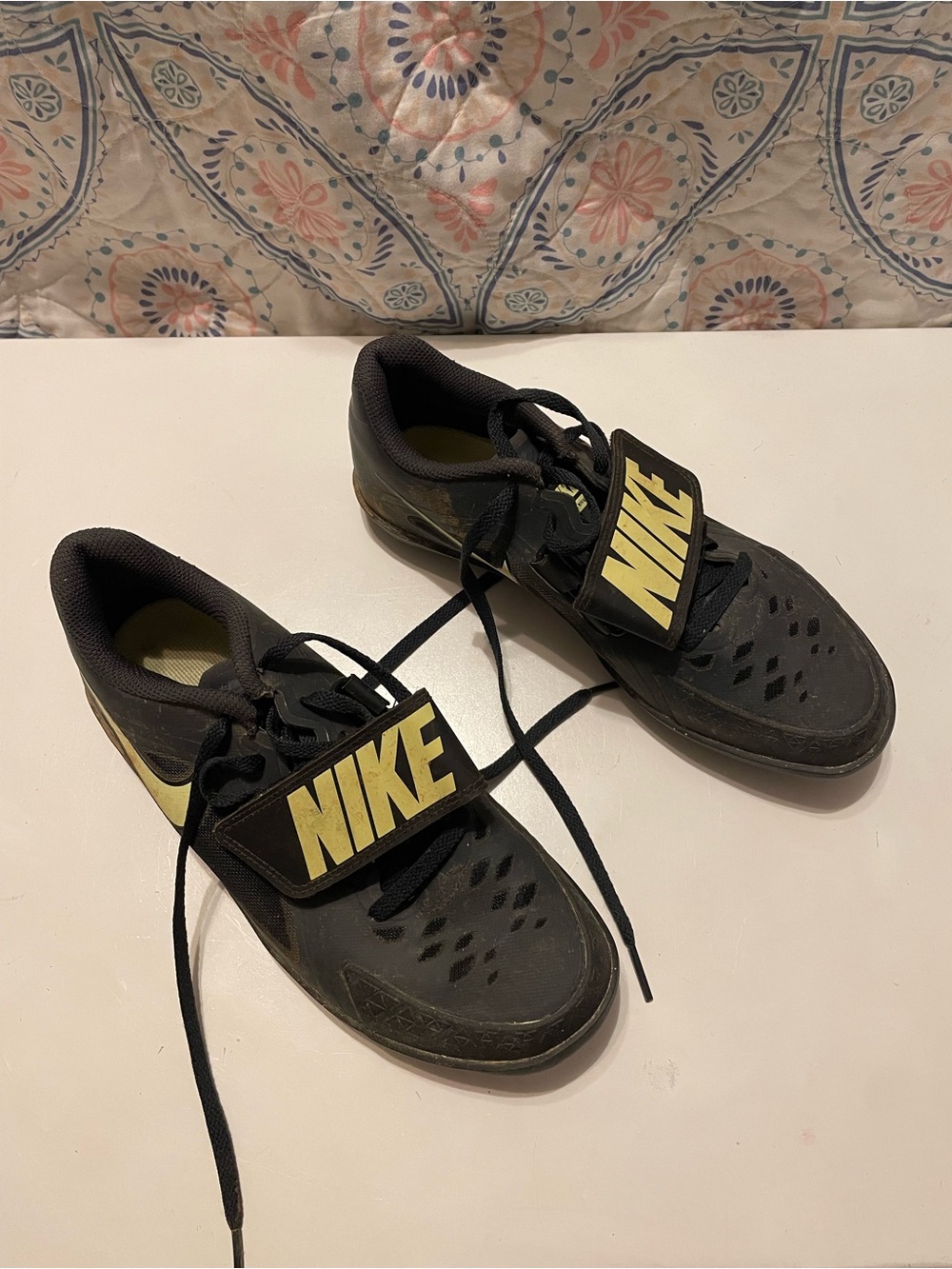 Nike Black and Yellow Track Discuss Throwing Shoes